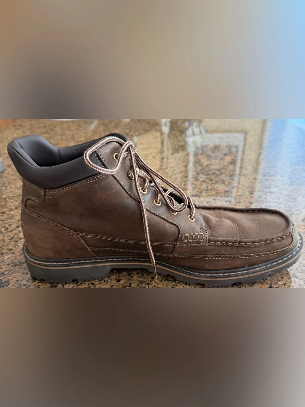 Rockport Rugged & Waterproof Men's Brown Leather Lace-Up Casual Boots